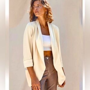 Wilfred Cream Shawl Collar Blazer Oversized